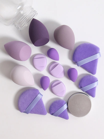 14 Piece Cosmetic Sponge Set, Cosmetic Sponge Finger Puff, Dry and Wet Foundation Make-Up Cosmetic Puff