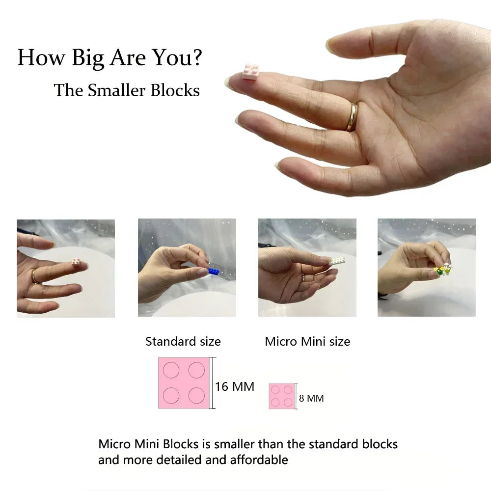 Micro Mini Brick Shark Figurine Doll Building Kit Underwater Ocean Theme DIY Educational Toy Birthday Children's Holiday Gifts