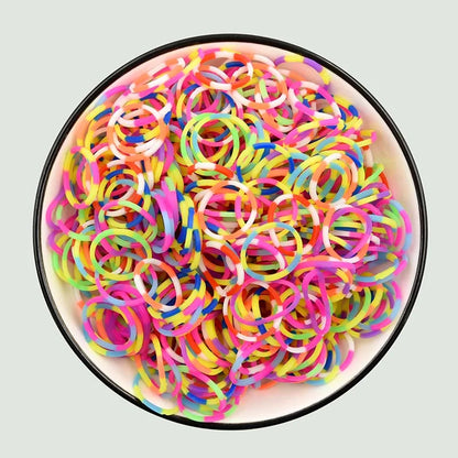 600Pcs New ColorTransparent  Fluorescence Glow Bracelets Making Supplies DIY Rubber Loom Bands Wrist Necklaces Child Party Toys