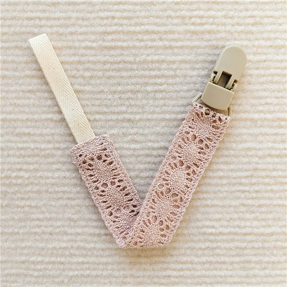 Lace Baby Pacifier Clip Chain Trendy Cloth & Plastic Pacifier Holder Teether Toy Ceether Toys Straps Nipple Holder Clips