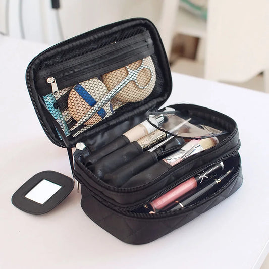 Women's cosmetic bag Double layer Waterproof makeup bag travel essentials organizer large capacity Multifunction toiletry bag