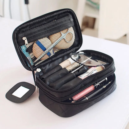 Women's cosmetic bag Double layer Waterproof makeup bag travel essentials organizer large capacity Multifunction toiletry bag