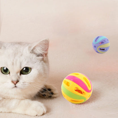 Bell Ball Cat Toys kitten Colorful Playing Ball Toys Interactive Funny Plastic Cat Sound Toy Cat Ball Chase Toy Pet Supplies