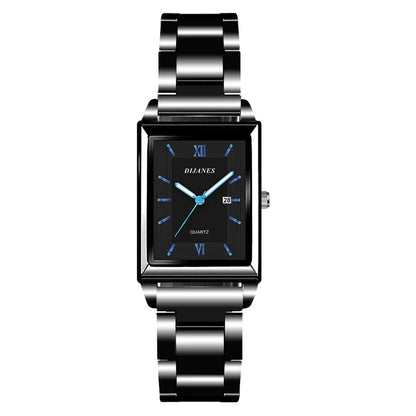 Fashion Mens Business Watches for Men Rectangle Stainless Steel Quartz Wrist Watch Man Casual Leather Watch relogio masculino