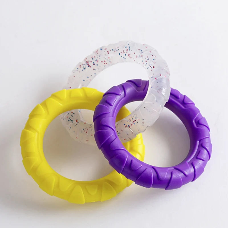Dog Chewing Toy Loop Rings for Aggressive Chewer TPR Teething Loop Puppy Toy Dog Chew Pacifier Pulling Toy Pet Supplies