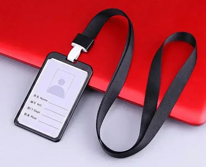 Credit Card Cover Women Aluminum Alloy Work Name Card Holders Case Business Work Card ID Badge Lanyard Holder Metal Bags