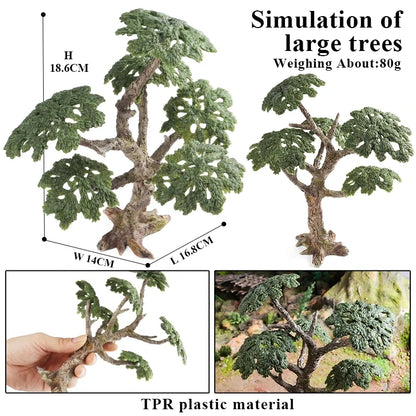 Oenux Simulation Home Decoration Stone Tree Stump Baobab Cacti Farm House Car Fence Accessory Animals Model Education Kids Toys
