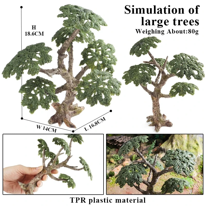 Oenux Simulation Home Decoration Stone Tree Stump Baobab Cacti Farm House Car Fence Accessory Animals Model Education Kids Toys