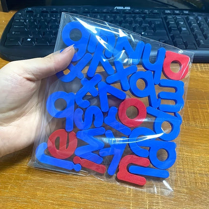 Red & Blue English Letter Magnetic Stickers Number Refrigerator Magnetic Stickers Alphabet Spelling Educational Kids Toys