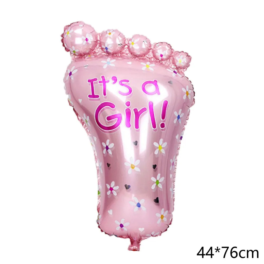 1PCS 44x76CM Baby Boy Girl Foot Foil Helium Balloon Baby Shower First 1st Birthday Party Decorations Kids Toys Gender Reveal