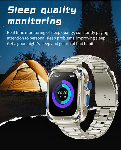 LIGE New 2.1" Ultra HD NFC Bluetooth Call Smart Watch Men Compass GPS Track 460mAH Battery Waterproof Watches For Android IOS