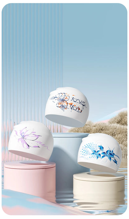 New Silicone Swimming Cap Waterproof and Durable Swim Cap for Long Hair No-slip Swim Cap for Women