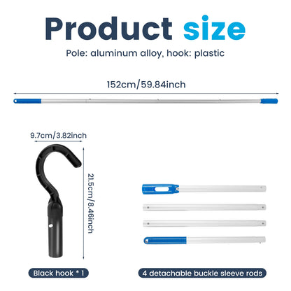 Robotic Pool Cleaner Pole Hook Detachable Plastic Pool Retrieval Hook Pool Vacuum Robot Telescopic Pole Hook Accessories