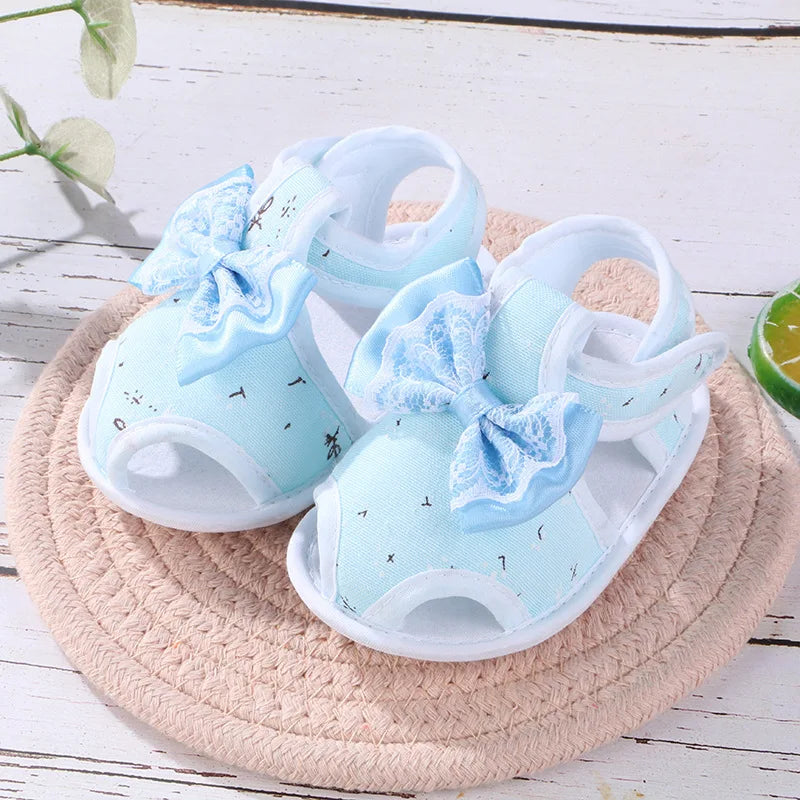 New Children Summer Clogs 0-18M Flower Newborn Infant Baby Girl Princess Bowknot Sandals Toddler Soft Crib Walkers Casual Shoes
