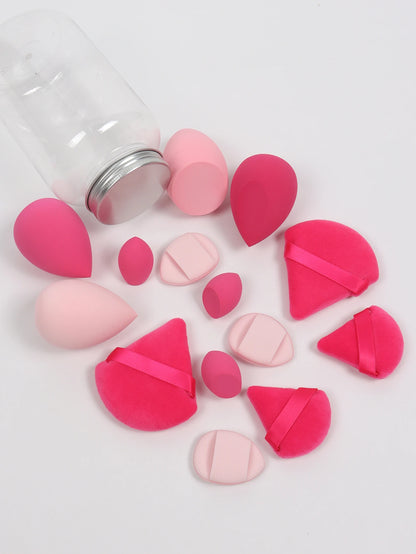 14 Piece Cosmetic Sponge Set, Cosmetic Sponge Finger Puff, Dry and Wet Foundation Make-Up Cosmetic Puff
