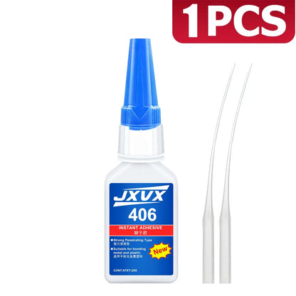 LOOLIFL 406 Instant Glue, Cyanoacrylate, Super Glue, 5 seconds fast drying, for toys crafts shoes paper fast repair,1-3pcs，20ml
