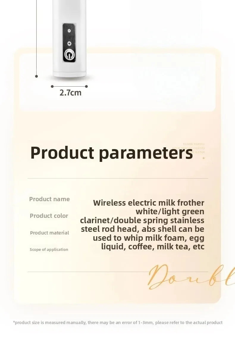 MINI Milk Frother USB Rechargeable 3 Speeds Foam Maker Coffee Whisk Mixer Electric Handle Blender Egg Beater Hot Cooking Tools