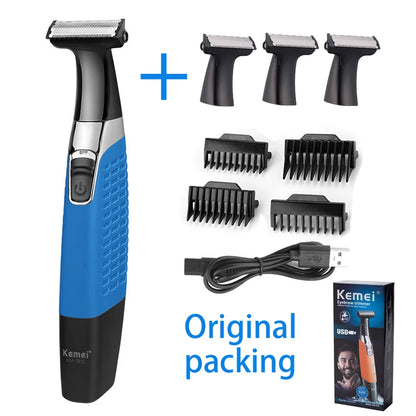 kemei body trimmer rechargeable electric shaver beard shaver electric razor men shaving machine hair trimmer face care