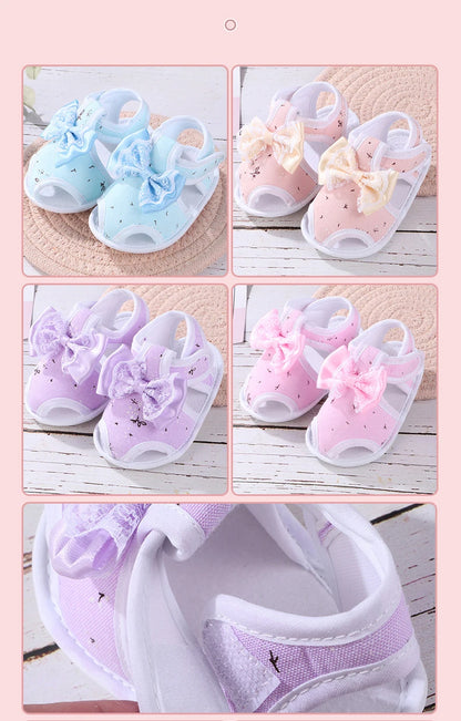 New Children Summer Clogs 0-18M Flower Newborn Infant Baby Girl Princess Bowknot Sandals Toddler Soft Crib Walkers Casual Shoes
