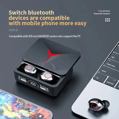TWS M90 Bluetooth Earphone Wireless Headphone Touch Control Gaming Headsets 9D HIFI Stereo Sound Noise Reduction With Microphone