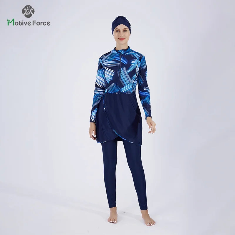 3PCS/Set Women Muslim Clothing Muslim Swimwear Long Sleeve Sport Swimsuit Burkini Swimming Maillot Bain Femme Musulmane Suit