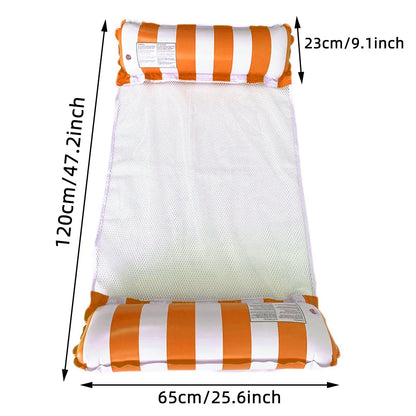 1pc Inflatable  Multi-Purpose Striped Floating Bed , Portable Water Lounge Raft for Swimming Pool Beach, Summer Relaxation