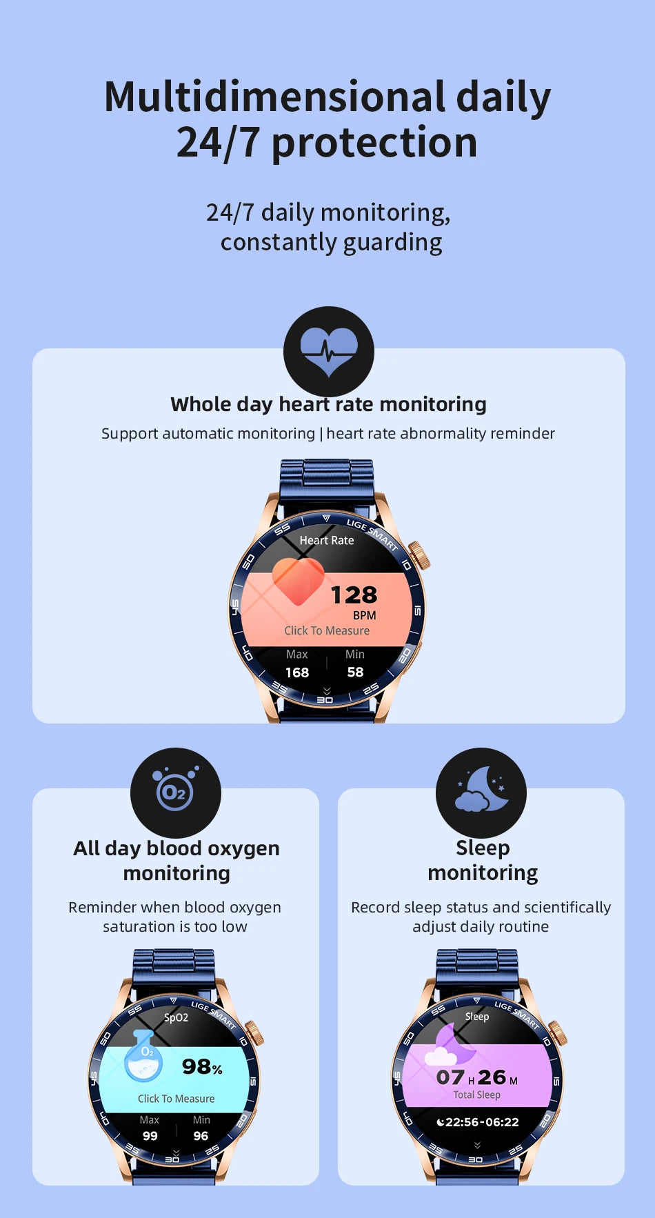 LIGE 2026 Voice Calling Smart Watch Men 1.38" HD IP68 Waterproof Sports Fitness Watches New Man Women Smartwatch For Android iOS