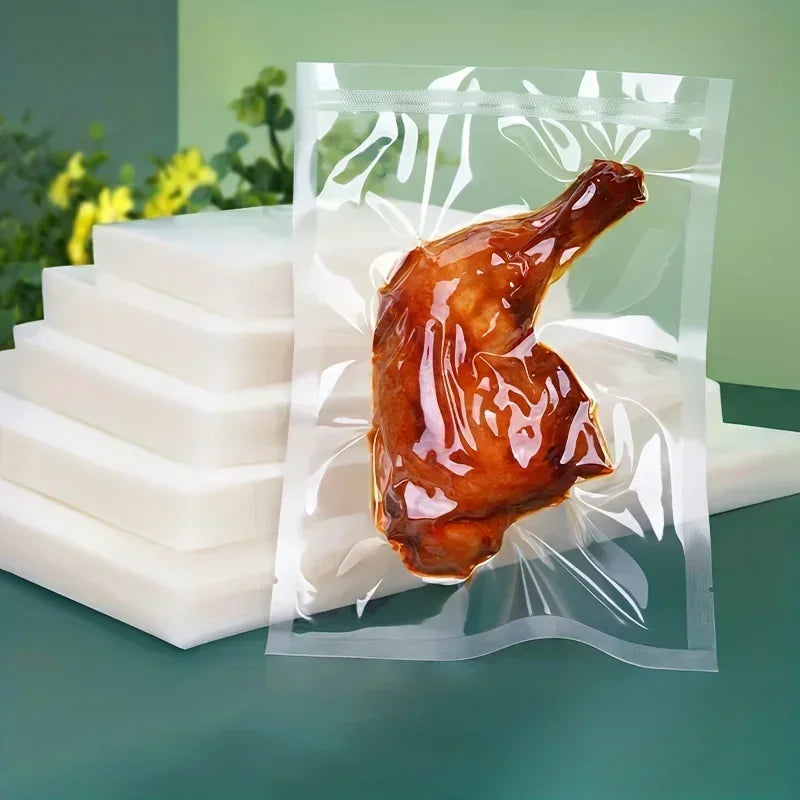 50PCS Net Pattern Vacuum Bag Food Bag Household Fresh-Keeping Bag Cooked Food Packaging Bag