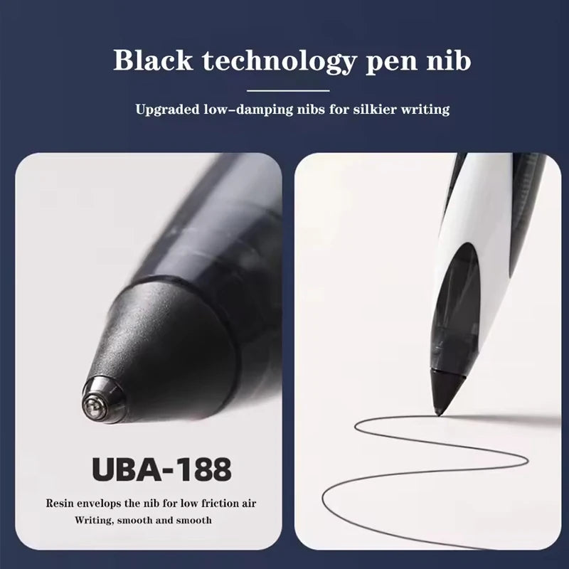 Uni Ball Air Micro Gel Rollerball Pen UBA-188 0.5/0.7MM Japanese Stationery Black Technology Straight Liquid Free Control Ink