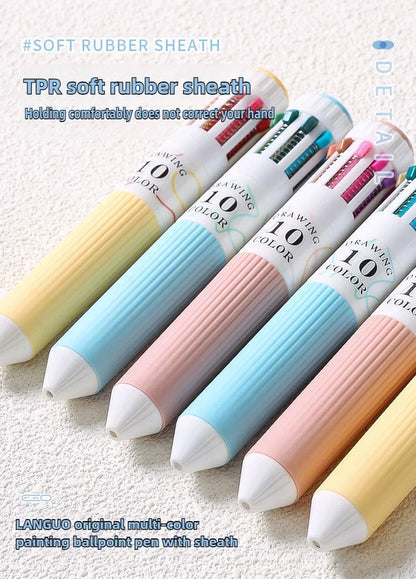 Languo 120 Color Ballpoint Pen 0.8mm Cartoon Soft Grip Press Multicolor Writing Pen for Drawing Overlay School Office Supplies