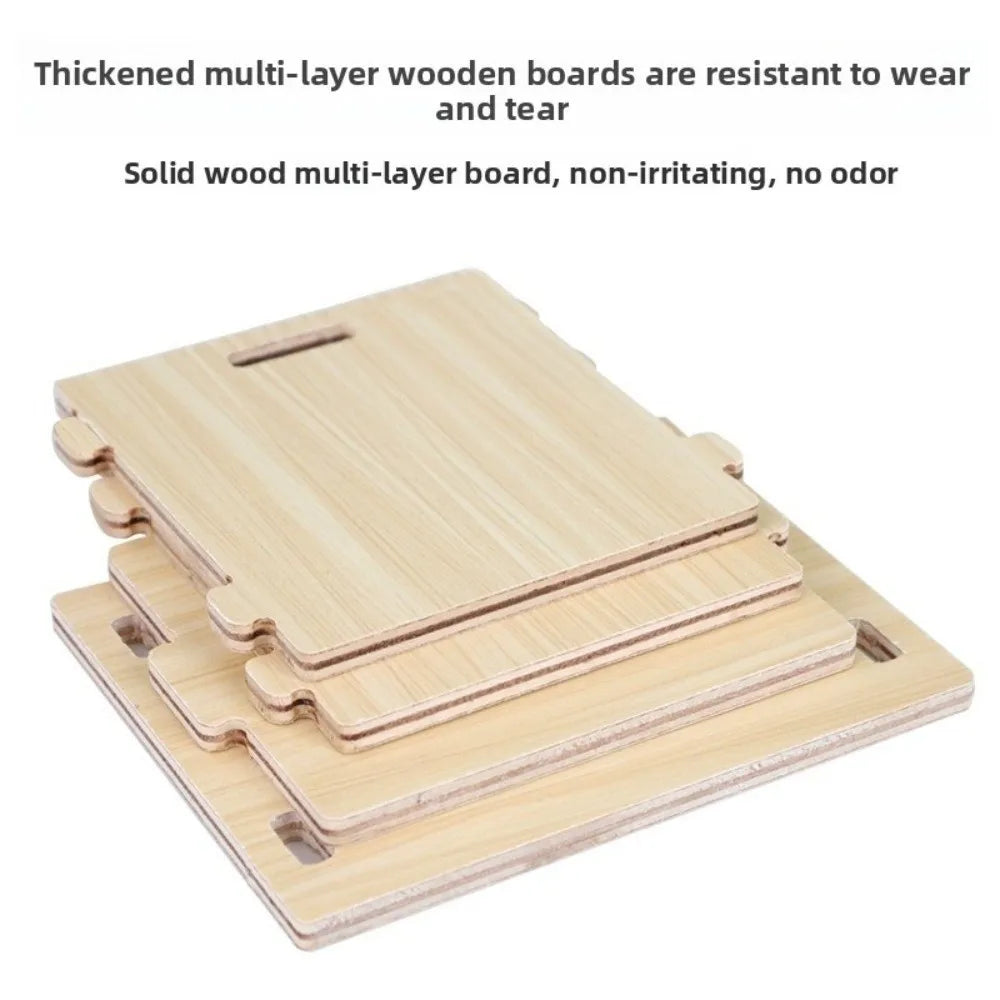 New Wooden Hamster Villa Easy to Install Durable Platform House Cage Accessories Chewable Hamster Climb Toy Pet Supplies