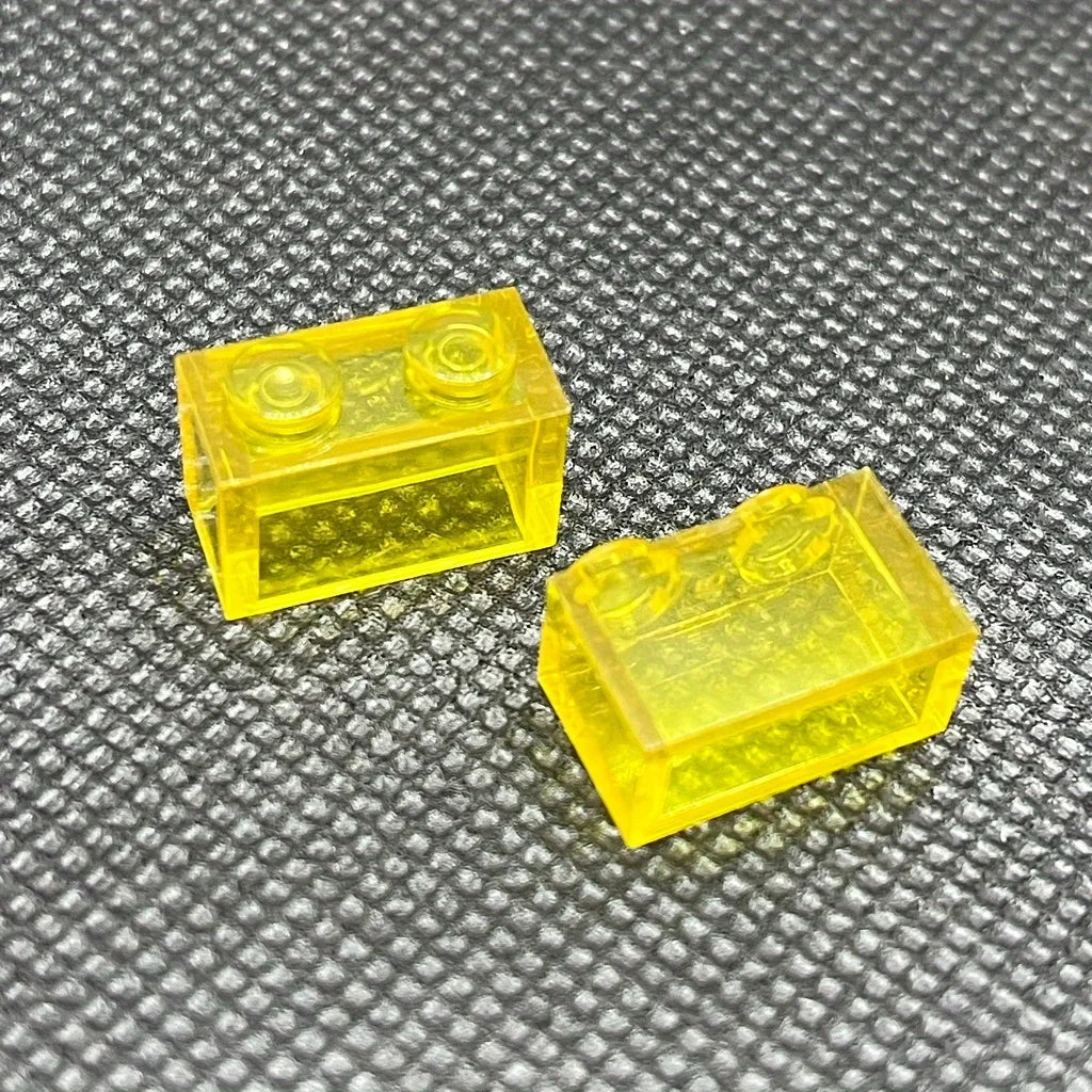 40pcs/bag Small Particles Bricks Transparent Clear Brick 1x2 Building Block Classic Bulk Parts Accessories Toys for Children