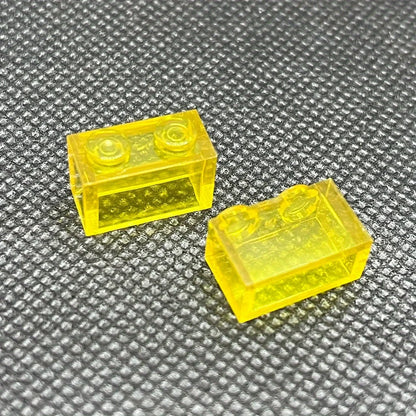 40pcs/bag Small Particles Bricks Transparent Clear Brick 1x2 Building Block Classic Bulk Parts Accessories Toys for Children