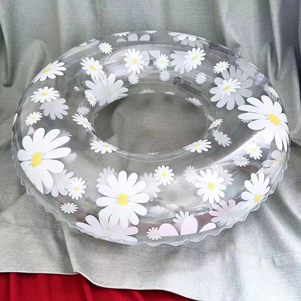New internet celebrity Daisy Swim Circle Lucky Clover Transparent PVC Swim Circle