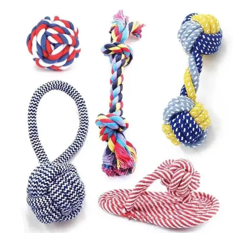 1pc Dog Toy Carrot Knot Rope Ball Cotton Rope Dumbbell Puppy Cleaning Teeth Chew Toy Durable Braided Bite Resistant Pet Supplies