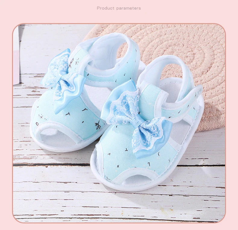 New Children Summer Clogs 0-18M Flower Newborn Infant Baby Girl Princess Bowknot Sandals Toddler Soft Crib Walkers Casual Shoes