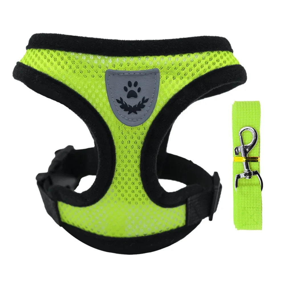 Dog Harness Vest Chest Cat Collars Rope Adjustable Breathable Mesh Puppy Harness for Outdoor Walking Small Medium Pet Supplies