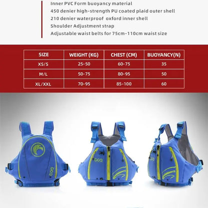 Adult Kids Kayak Life Jackets Approved EN ISO 12402-5 Certified Buoyancy Aids Youth Safety Fishing Vest