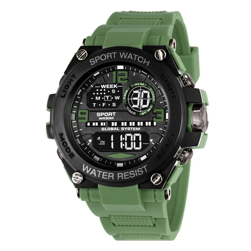 MAYZHISU Sports Electronic Watch for Man Student Teens Outdoor Waterproof Men's Sports Watches LED Digital Clock