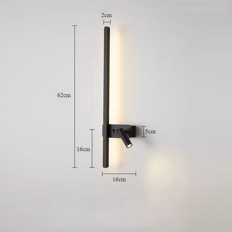 Modern Simple Long LED Wall Lamp Creative Rotatable Spotlights Living Room Bedroom Bedside Lighting Background Wall Home Decor