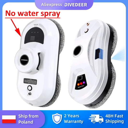 DIVEDEER White/Black Home Automatic No Spray or Water spray Window Cleaning Robot Intelligent Wipe  High-rise Large Area Window