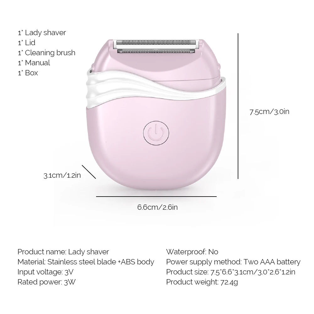 Women's Epilator Electric Hair Shaver Mini Hair Removal Trimmer Portable Body Hair Remover Razor Armpit Arm Leg Hair Epilator