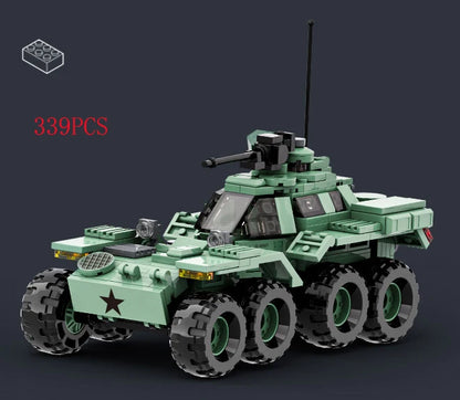 Military Vehicles Tank Sets SWAT Army City Police T34 Model Building Blocks DIY Brick Kids Toys Classic World War II WW2