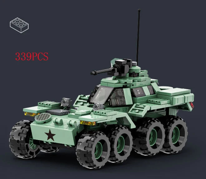 Military Vehicles Tank Sets SWAT Army City Police T34 Model Building Blocks DIY Brick Kids Toys Classic World War II WW2