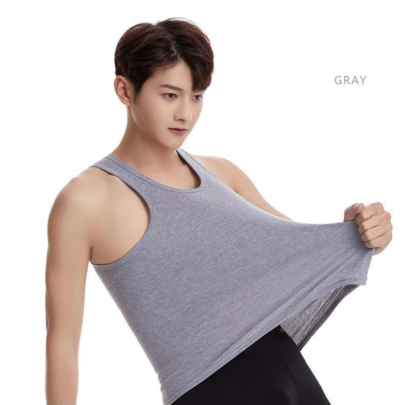 Summer Plus Size Men Clothing Tank Tops Black White Gray Singlets Sleeveless Fitness Men Vest Casual Bodybuilding Vest New