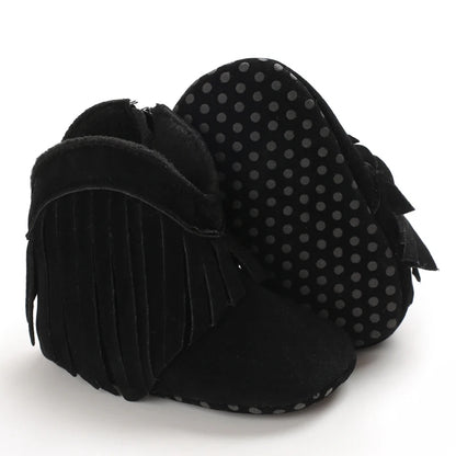 Fashionable Tassel Baby Boots Autumn Winter Casual Comfortable Shoes for Boys And Girls 0-18 Months Walking Shoes