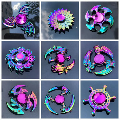 Dragon Wings Hand Spinner High Speed Low Noise Fingertip Gyro Alloy Anti Pressure Metal Rainbow Finger Spinner Children Toys