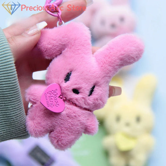 Kawaii Cartoon Rabbit Cute Plush Toys Doll Keychain Creative Backpack Pendant Decoration Kids Children Girls Boys Gifts