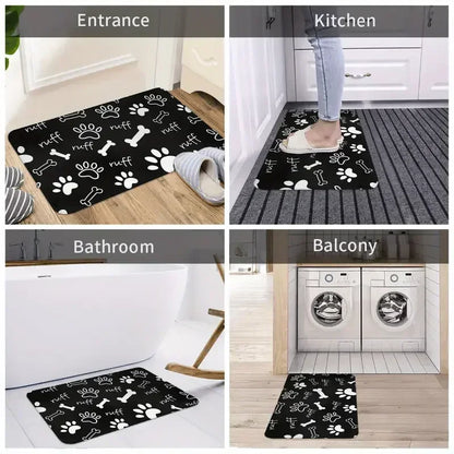 Christmas Santa Claus Welcome Mat Non Slip Floor Rug Washable Bedroom Kitchen Entrance Doormat Polyester Home Decor Carpet
