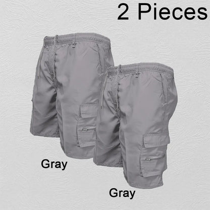 Fashion Men's Cargo Shorts Mens Casual Pants Casual Big Pocket Sports Slacks Cargo Panels Trousers Plus Size for Male